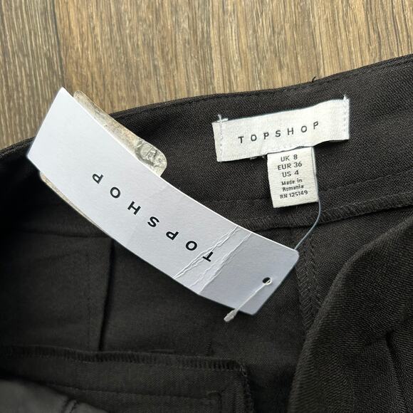 Topshop Black High Waisted Split Leg Pants US Size 4 - Picture 8 of 9